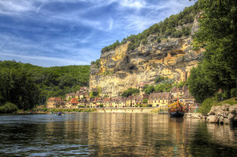 Картинка франция аквитания ла рок гажак города пейзажи набережная море дома