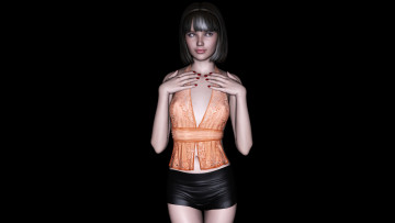 Картинка 3д графика people люди девушка взгляд