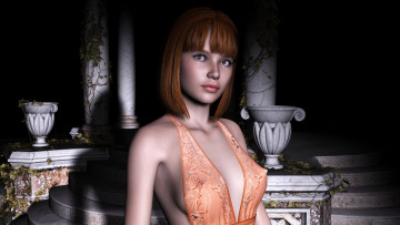 Картинка 3д графика people люди девушка взгляд