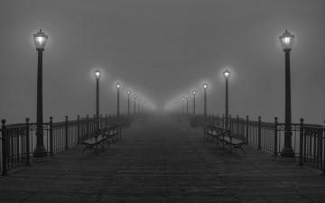 Картинка города мосты фонари скамейки