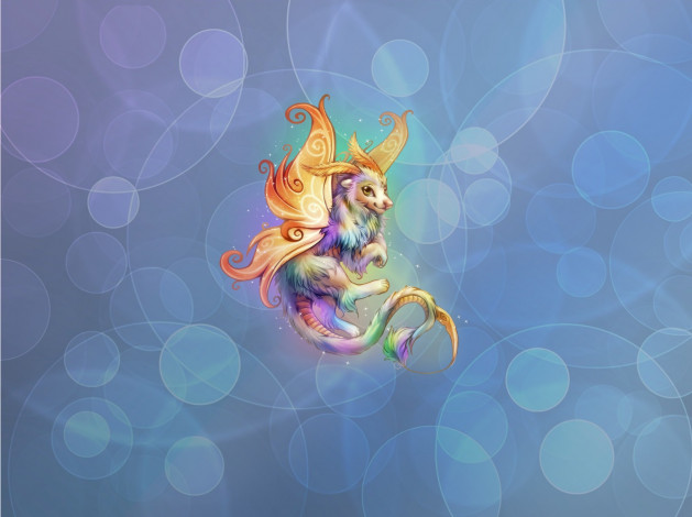 Обои картинки фото рисованные, животные, сказочные, мифические, собака