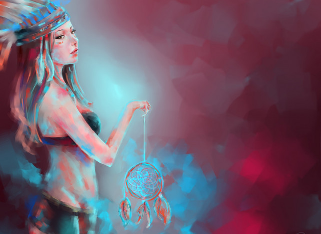 Обои картинки фото рисованные, люди, девушка, лицо, ресницы, глаза, взгляд, рука, краски