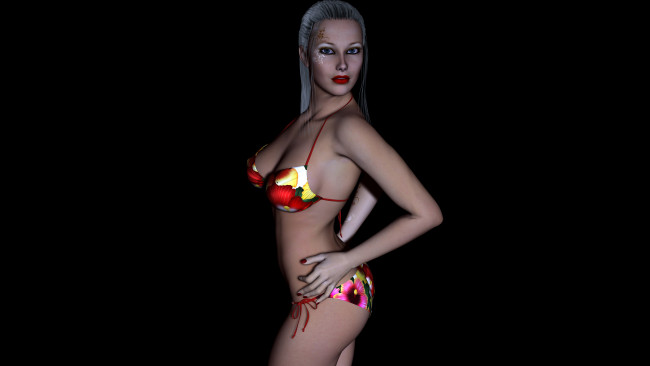 Обои картинки фото 3д, графика, people, люди, девушка, взгляд