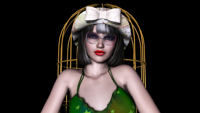 Обои картинки фото 3д, графика, portraits, портрет, девушка, взгляд