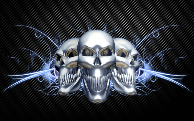 Обои картинки фото 3д, графика, horror, ужас, черепа, фон