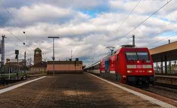 Картинка техника электровозы состав локомотив рельсы дорога железная