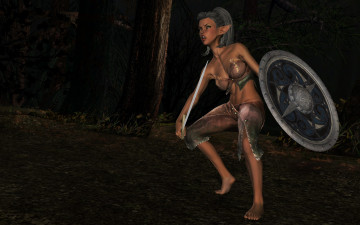 Картинка 3д+графика эльфы+ elves оружие фон взгляд эльфийка