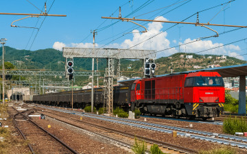 Картинка техника поезда дорога железная состав локомотив рельсы