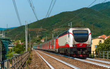 Картинка техника электровозы рельсы дорога железная состав локомотив