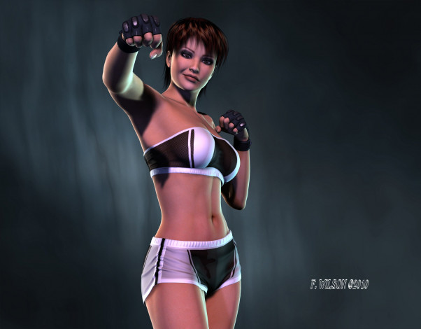 Обои картинки фото 3д графика, люди , people, фон, взгляд, девушка