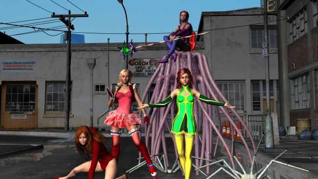 Обои картинки фото 3д графика, фантазия , fantasy, фон, взгляд, девушки