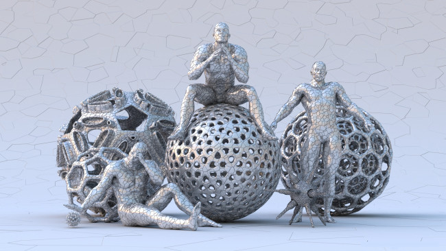 Обои картинки фото 3д графика, _science fiction, шары, фон, взгляд, мужчины