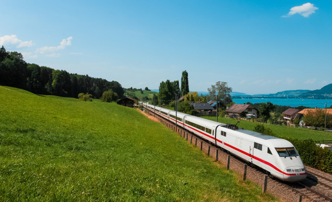 Обои картинки фото техника, поезда, состав, локомотив, рельсы, дорога, железная