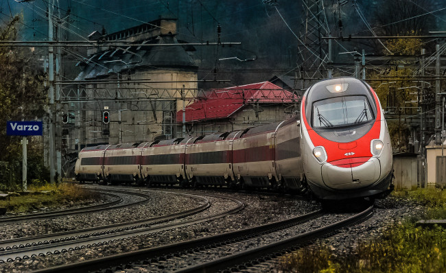 Обои картинки фото техника, поезда, железная, состав, локомотив, рельсы, дорога