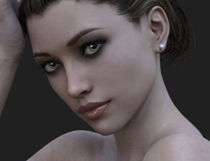 Картинка 3д+графика портрет+ portraits девушка взгляд фон