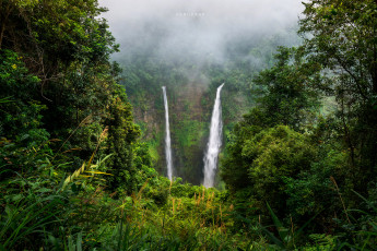 Картинка природа водопады лес река водопад