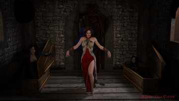 Картинка 3д+графика фантазия+ fantasy девушка взгляд фон вампир