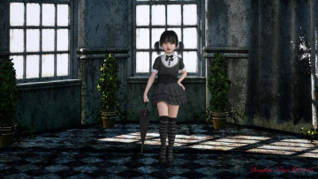 Картинка 3д+графика люди+ people девушка взгляд фон