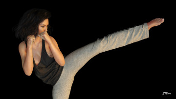 Картинка 3д+графика спорт+ sport поза фон взгляд девушка