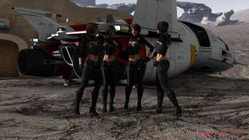 Картинка planet+x 3д+графика фантазия+ fantasy девушки взгляд фон