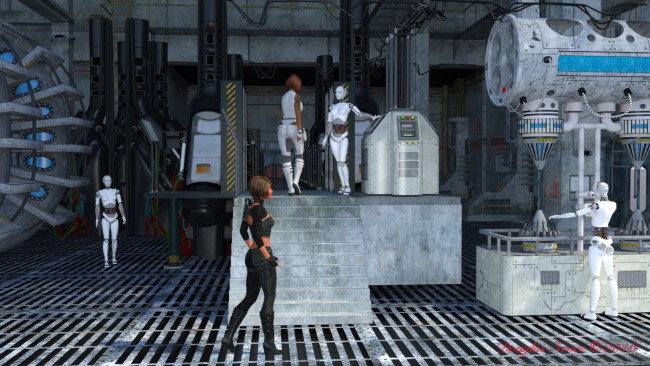 Обои картинки фото 3д графика, фантазия , fantasy, девушки, взгляд, фон