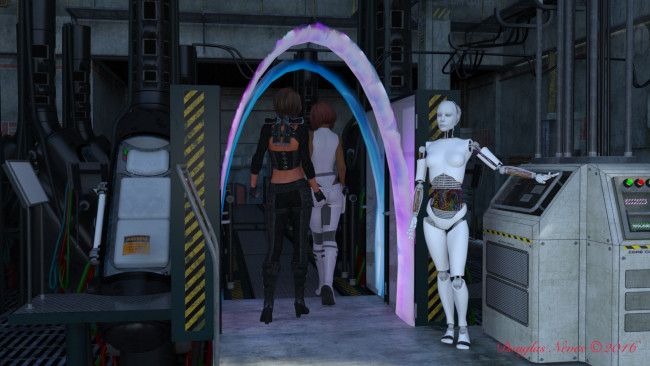 Обои картинки фото 3д графика, фантазия , fantasy, девушки, взгляд, фон