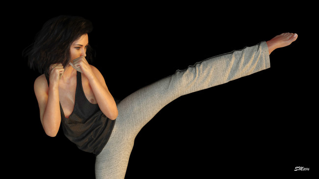 Обои картинки фото 3д графика, спорт , sport, поза, фон, взгляд, девушка