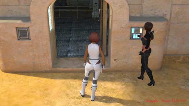 Обои картинки фото planet x, 3д графика, фантазия , fantasy, девушки, взгляд, фон