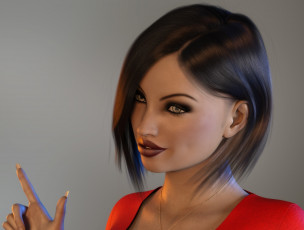 Картинка 3д+графика портрет+ portraits фон взгляд девушка