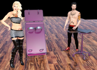 Картинка 3д+графика люди+ people фон взгляд девушка