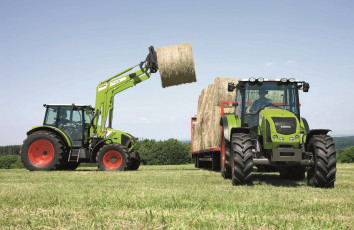Картинка техника фронтальные+погрузчики claas axion