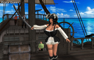 Картинка 3д+графика фантазия+ fantasy пират взгляд девушка фон