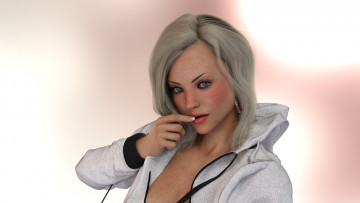 Картинка 3д+графика портрет+ portraits фон взгляд девушка