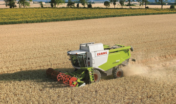 Картинка техника комбайны claas axion
