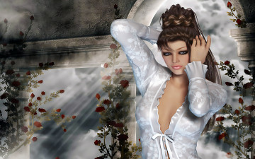 Картинка 3д+графика люди+ people взгляд девушка фон