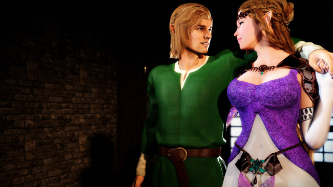 Обои картинки фото 3д графика, эльфы , elves, фон, взгляд, девушки