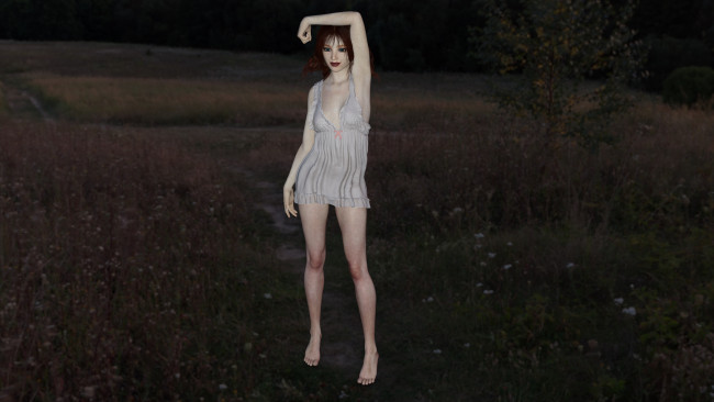 Обои картинки фото 3д графика, люди , people, взгляд, девушка, фон