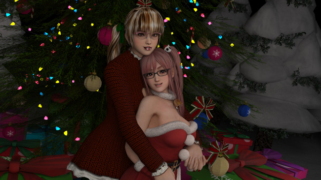 Обои картинки фото 3д графика, праздники , holidays, фон, взгляд, девушки