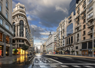 Картинка madrid+-+gran+v& 237 города мадрид+ испания простор