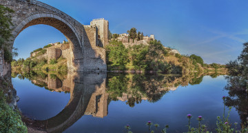 Картинка toledo +puente+de+alcantara города толедо+ испания простор