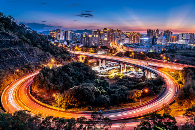 Обои картинки фото города, - огни ночного города, простор