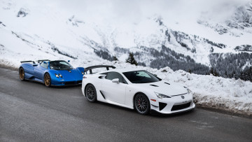 Картинка автомобили разные+вместе pagani zonda s lexus lfa
