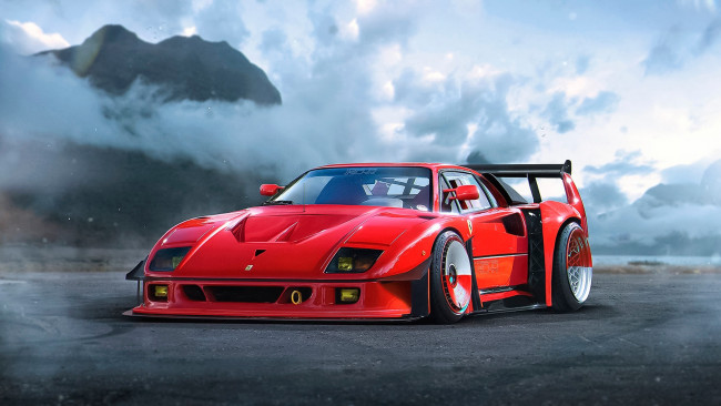 Обои картинки фото автомобили, виртуальный тюнинг, ferrari, f40