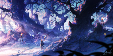 Картинка видео+игры the+legend+of+zelda лес факелы линк