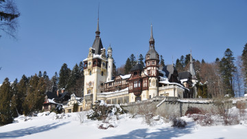 обоя peles castle, prahova county, romania, города, замок пелеш , румыния, peles, castle, prahova, county