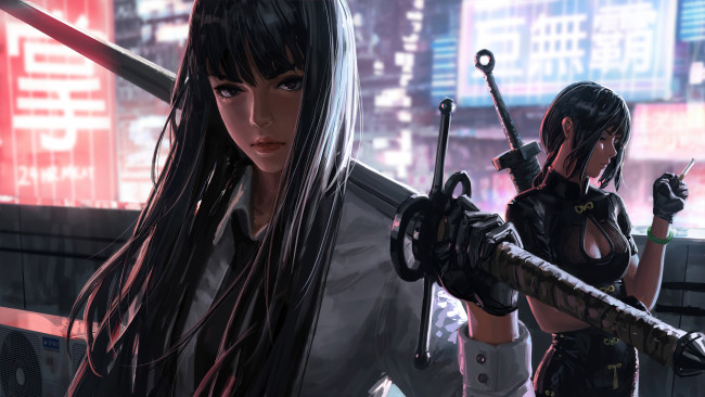 Обои картинки фото фэнтези, _guweiz, девушки