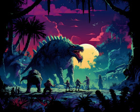 обоя рисованное, животные,  доисторические, нейросети, графика, нейроарт, ai, art, нейронные, сети, рисунки, нейро, искусство