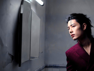 обоя мужчины, xiao zhan, актер, пиджак, зеркало