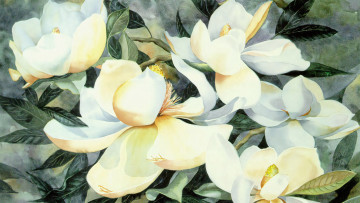 обоя 295884, рисованное, цветы