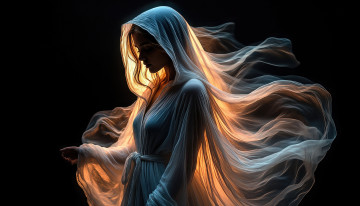 Картинка девушка 3д+графика люди+ people фон облака